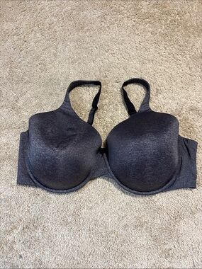 Ambrielle Womens Bra 44DDD Gray/Black  Underwire Padded 5 Hooks